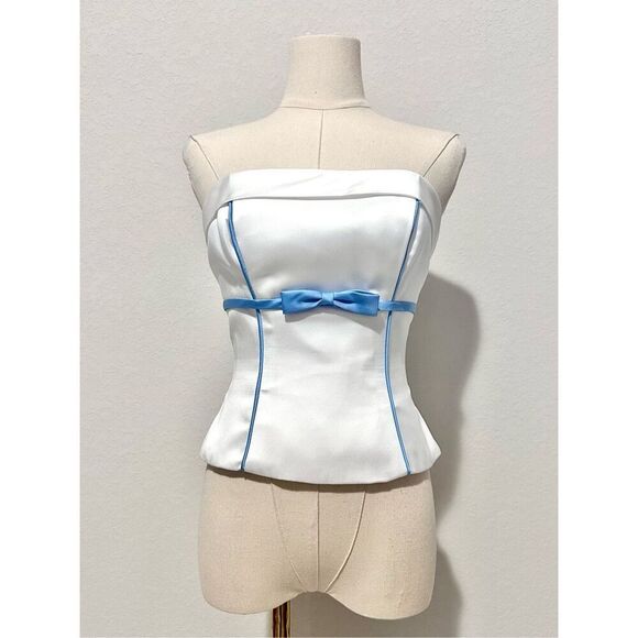 Alfred Angelo Formal Bow Bodice Tube Top 2 Coquette Chic Ballet Princess Classic - Picture 1 of 7